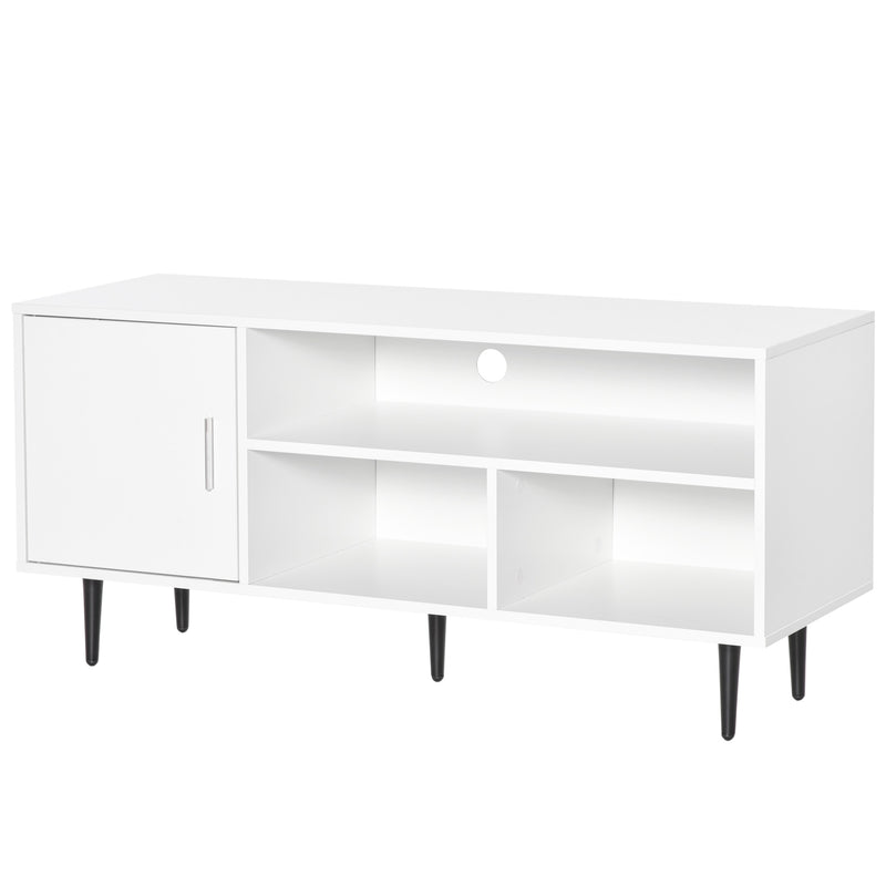 White TV Stand Cabinet for TVs up to 60 Inches with Storage Shelves by HOMCOM