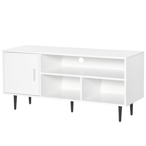 White TV Stand Cabinet for TVs up to 60 Inches with Storage Shelves by HOMCOM