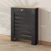 Radiator Cover with Storage Drawer for Safe Hallway Heating Black Wood Effect Homcom
