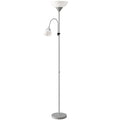 LED Floor Lamp with Adjustable Reading Light Ideal for Living Rooms or Bedrooms Silver Tone