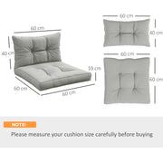 Light Grey 2 Piece Outdoor Seat and Back Cushions Set for Garden or Patio Chairs AOSOM