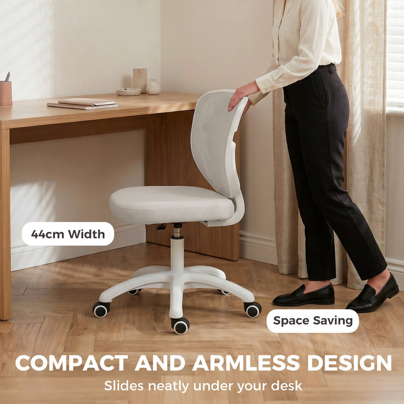 Compact Desk Chair for Small Bedrooms or Home Offices with Mesh Back