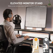 L Shaped Industrial Multi Work Desk For Home Office Charcoal Grey by HOMCOM