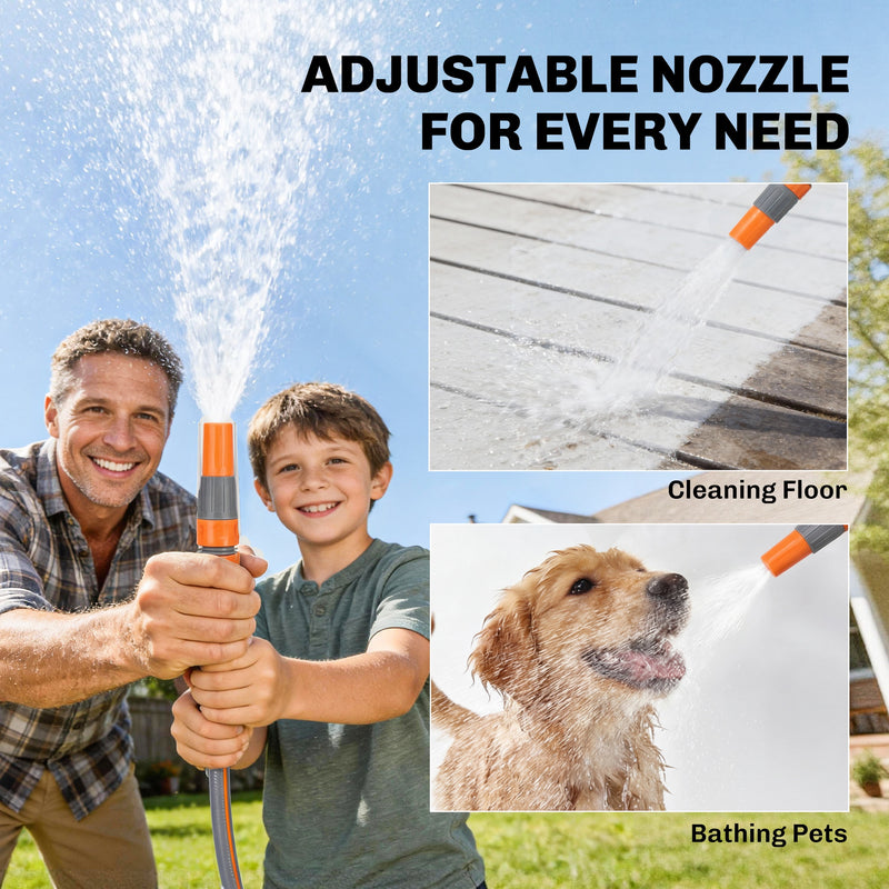 Retractable Garden Hose Reel With 30m Hose for Easy Watering and Cleaning Orange Outsunny