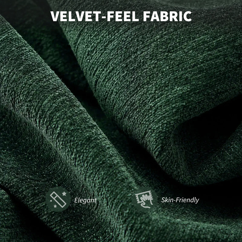 Dark Green Velvet Swivel Office Chair with Padded Seat and Adjustable Height Support