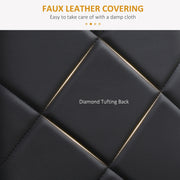 Set of 4 Black Faux Leather Dining Chairs with Padded Seats for Kitchen or Dining Room by HOMCOM