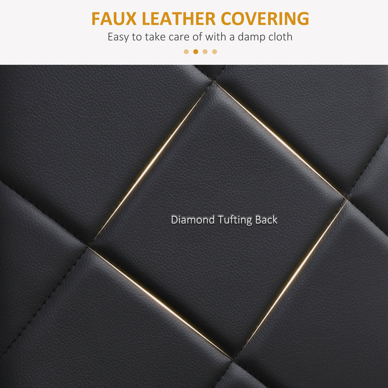 Set of 4 Black Faux Leather Dining Chairs with Padded Seats for Kitchen or Dining Room by HOMCOM