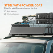 Steel Roof Rack Cargo Basket With Wind Fairing For Cars and SUVs 90kg Capacity, Black