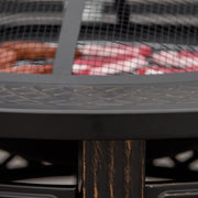Fire Pit with Grill and Tabletop for Outdoor Heating and Cooking Bronze Outsunny