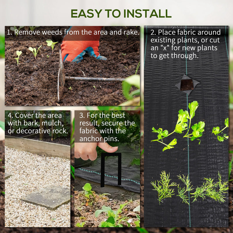 Heavy Duty Weed Control Membrane 2m x 100m For Driveways Lawns And Landscaping, Black