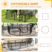 Heavy Duty 8 Panel Dog Playpen for Indoor and Outdoor Use with Secure Latch Black