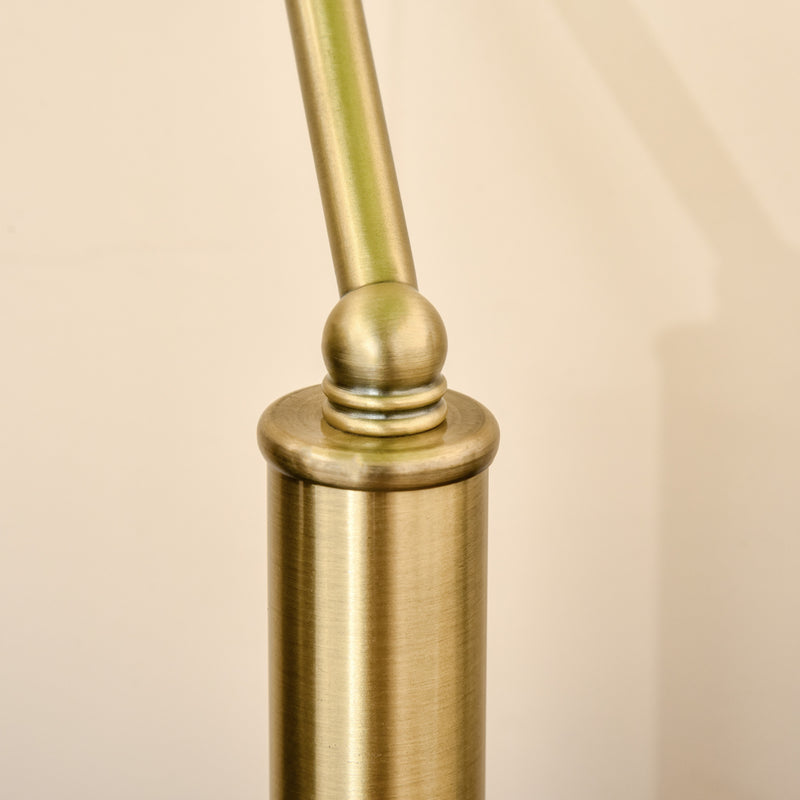 HOMCOM Banker's Table Lamps Set of 2, Desk Lamps with Antique Bronze Tone Base, Green Glass Shade and Pull Rope Switch for Home Office, Living Room, Bedroom, Dining Room, Green AOSOM