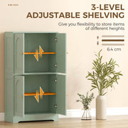 Pantry Storage Cabinet with Adjustable Shelves for Kitchen or Hallway Organisation Green AOSOM