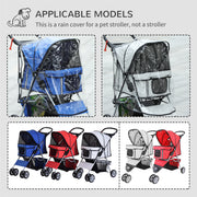 Folding Dog Stroller With Rain Cover And Storage Basket For Small Pets Grey AOSOM