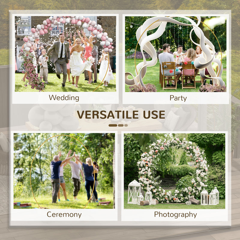 Metal Garden and Event Arch for Weddings Parties and Climbing Plants Gold Tone AOSOM