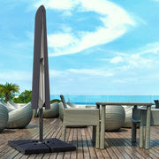 Dark Grey Cantilever Parasol Cover with Zipper and Rod for Garden Umbrella Protection