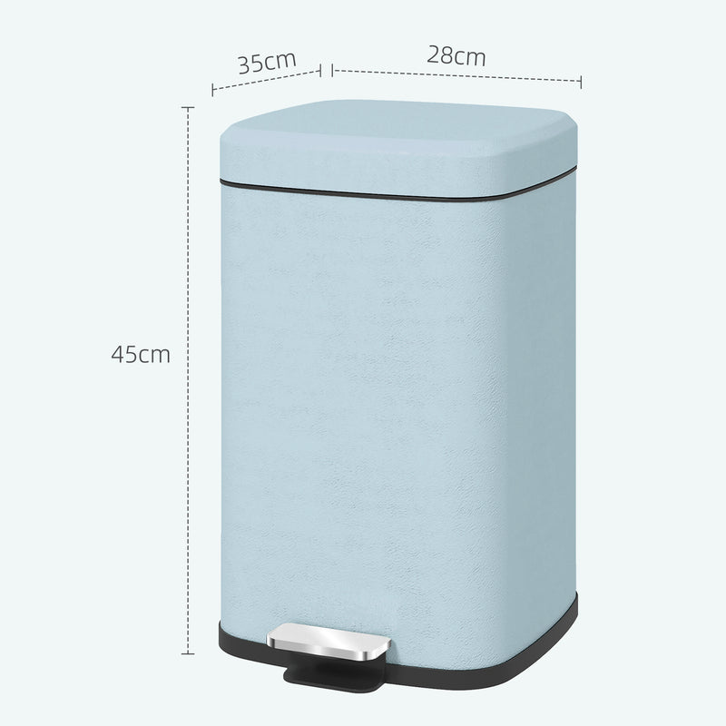 20L Metal Kitchen Pedal Bin With Modern Boxy Design by HOMCOM
