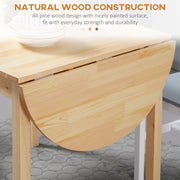 Natural Wooden Drop-Leaf Dining Table Seats 4-6 by HOMCOM