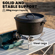 Portable Folding Gas Stove for Safe Outdoor Cooking with Auto Shut-Off Green AOSOM