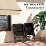 Set of Four Black Folding Outdoor Chairs Lightweight and Portable by Outsunny