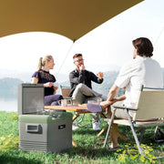 40L Portable Car Fridge Freezer with Dual Zone and LCD Display Light Green by Outsunny AOSOM