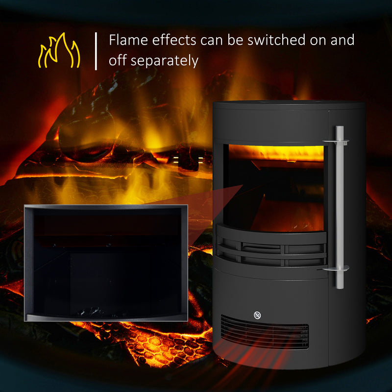 Freestanding Electric Fireplace with Realistic Flame Effect for Instant Living Room Warmth Black