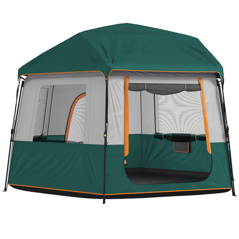 Family Shelter Tent for 6 with Quick Setup and Removable Roof for Garden or Beach Green