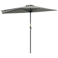 Light Grey Half Round Parasol Umbrella for Small Gardens and Balconies by Outsunny