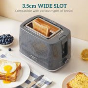 Kettle and Toaster Set 17L Fast Boil Kettle and 2 Slice Toaster with Browning Control Grey AOSOM