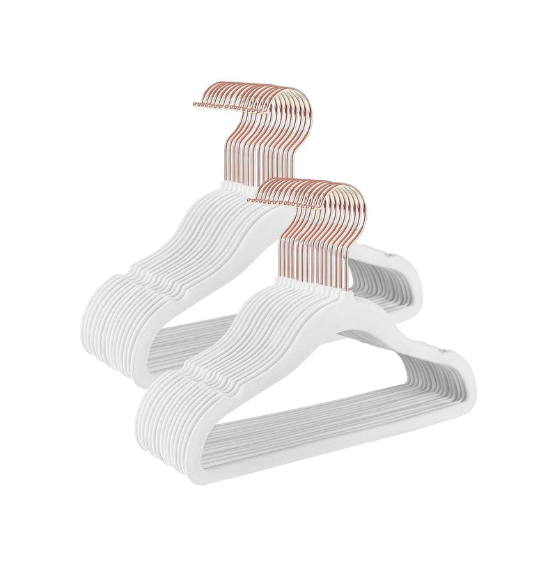 Set of 50 White Childrens Clothes Hangers Space Saving and Durable by Songmics