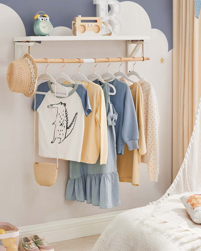 Set of 50 White Childrens Clothes Hangers Space Saving and Durable by Songmics