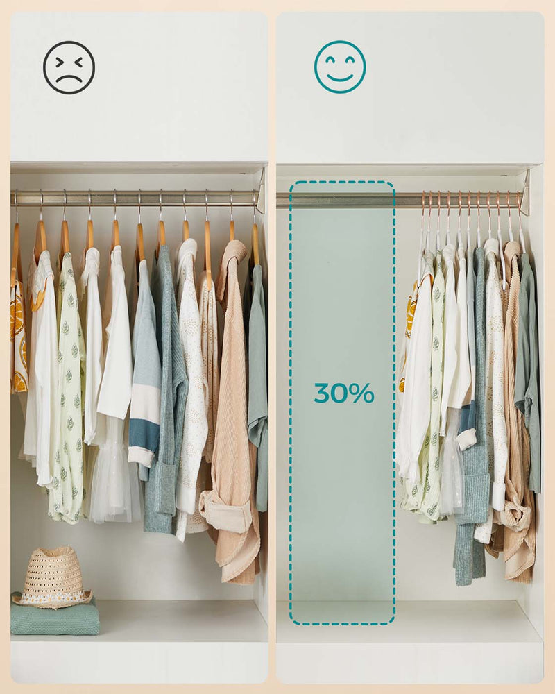 Set of 50 White Childrens Clothes Hangers Space Saving and Durable by Songmics