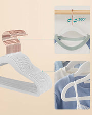 Set of 50 White Childrens Clothes Hangers Space Saving and Durable by Songmics