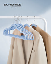 50 Pack Pale Blue Velvet Hangers Non Slip Space Saving Clothes Hangers by Songmics
