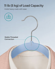 50 Pack Pale Blue Velvet Hangers Non Slip Space Saving Clothes Hangers by Songmics