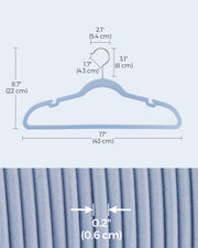 50 Pack Pale Blue Velvet Hangers Non Slip Space Saving Clothes Hangers by Songmics