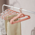 Pink Velvet Clothes Hangers Set of 50 with Non Slip Design and Rose Gold Swivel Hook by Songmics
