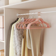 Pink Velvet Clothes Hangers Set of 50 with Non Slip Design and Rose Gold Swivel Hook by Songmics