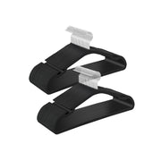 Pack of 50 Black Plastic Clothes Hangers with Shoulder Notches for Wardrobes by Songmics