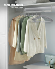 Pack of 50 Dove Grey Plastic Clothes Hangers with Shoulder Notches by Songmics
