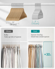 Pack of 50 Dove Grey Plastic Clothes Hangers with Shoulder Notches by Songmics