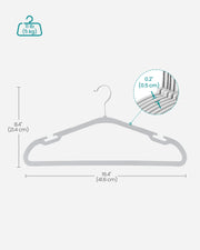 Pack of 50 Dove Grey Plastic Clothes Hangers with Shoulder Notches by Songmics