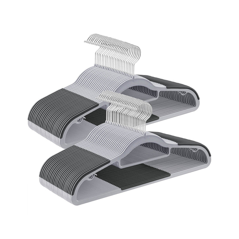 Heavy Duty Plastic Clothes Hangers Non Slip Space Saving Design for Wardrobes by Songmics