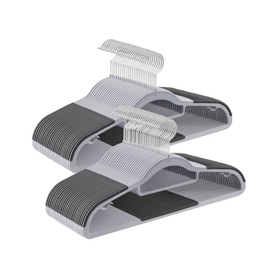 Heavy Duty Plastic Clothes Hangers Non Slip Space Saving Design for Wardrobes by Songmics