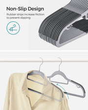 Heavy Duty Plastic Clothes Hangers Non Slip Space Saving Design for Wardrobes by Songmics