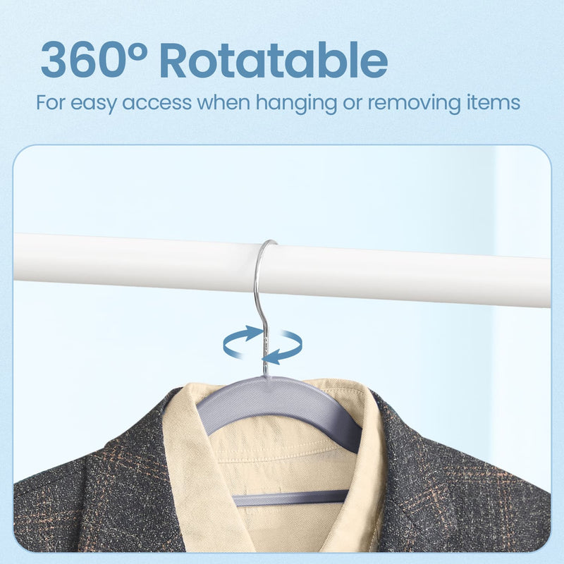Pack of 50 Heavy Duty Non Slip Plastic Coat Hangers for Clothes Storage by Songmics