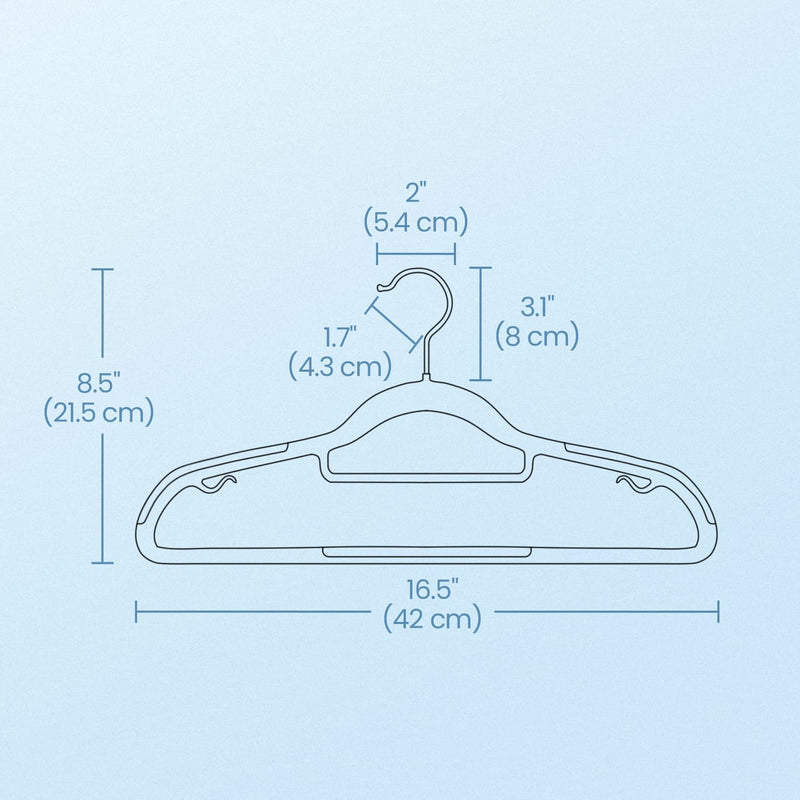 Pack of 50 Heavy Duty Non Slip Plastic Coat Hangers for Clothes Storage by Songmics