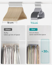 Heavy Duty Plastic Clothes Hangers Non Slip Space Saving Design for Wardrobes by Songmics