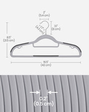 Heavy Duty Plastic Clothes Hangers Non Slip Space Saving Design for Wardrobes by Songmics