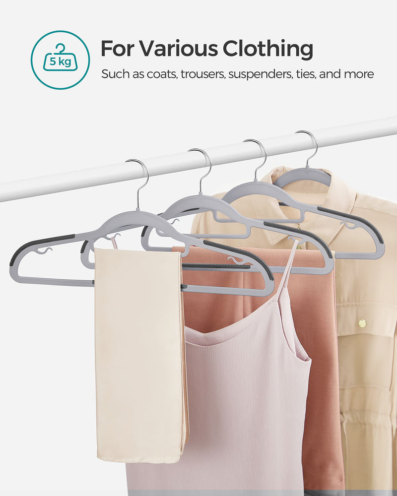 Heavy Duty Plastic Clothes Hangers Non Slip Space Saving Design for Wardrobes by Songmics